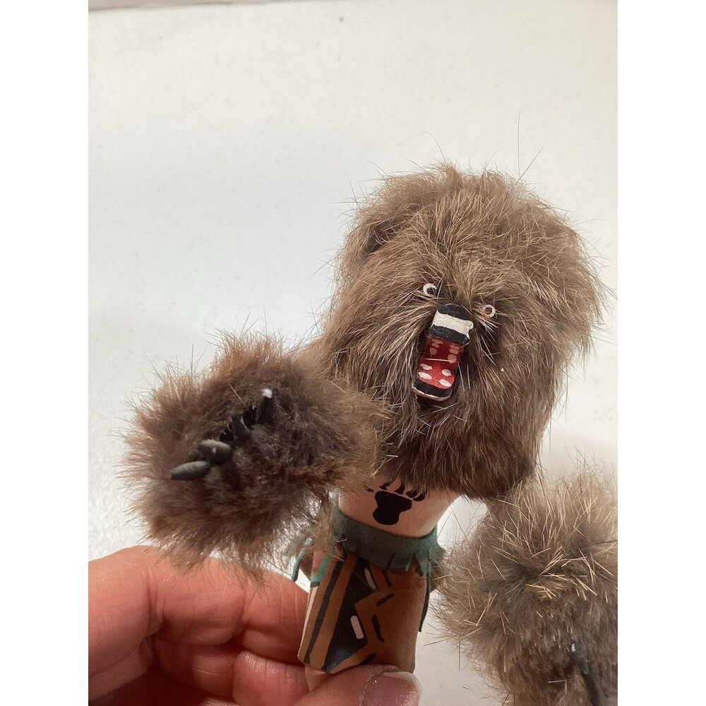 Vintage Hopi Kachina Doll Bear Signed A. Francisco Native American Decor Art - Picture 2 of 5